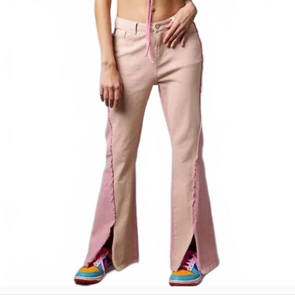 POL Add Some Flare Jean Pink Size Small
